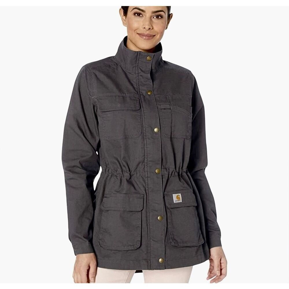 Carhartt Women’s Utility Jacket Smithville Cargo Workwear Full Zip Gray XXL 20